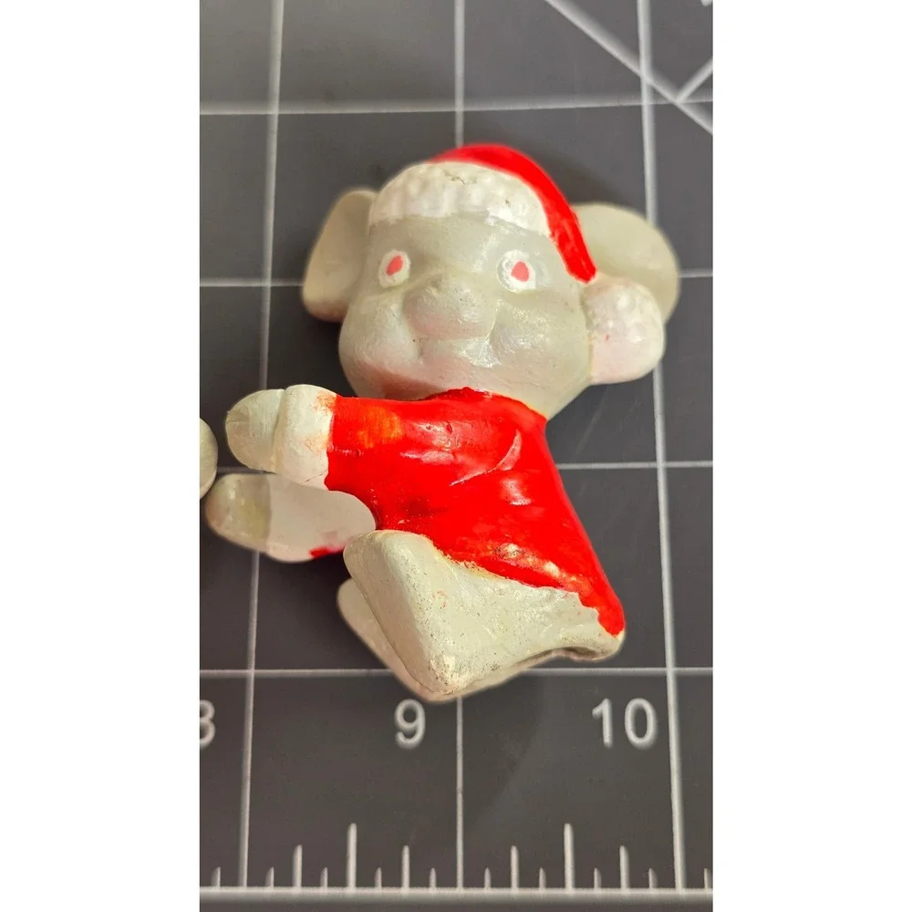 Vintage Christmas Mice candle huggers Santa Suit Set of 2 Holiday